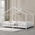Pat copii design casuta Treviolo 140 x 200 cm lemn alb mat lacuit [en.casa] HausGarden Leisure