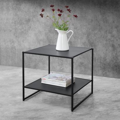 Masuta Dona 51 x 53 x 51 cm metal negru mat [en.casa] HausGarden Leisure