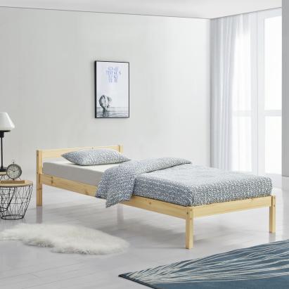 [en.casa]® Rama pat Olanda cu gratar pentru doua persoane, 206 x 96 x 50 cm,100 Kg, brad, culoarea lemnului natur HausGarden Leisure