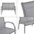 Set mobilier gradina Gagra HG masa cu blat sticla banca doua scaune gri deschis/negru [en.casa] HausGarden Leisure