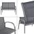 Set mobilier gradina Gagra DG masa cu blat sticla banca doua scaune gri inchis/negru [en.casa] HausGarden Leisure