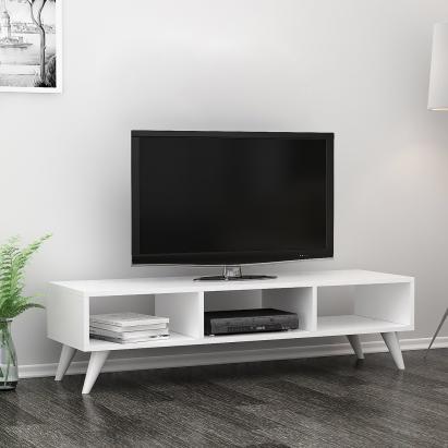 Fernsehtisch Aaskov 35x120x35 cm Weiß [en.casa] HausGarden Leisure