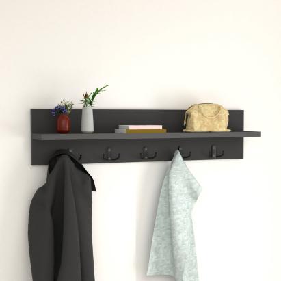 Wandgarderobe Hammarö 80x11x18cm Anthrazit [en.casa] HausGarden Leisure