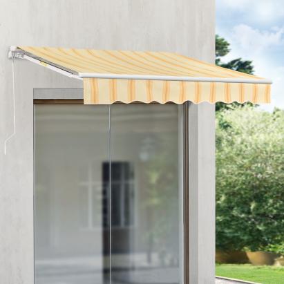 Paravan solar Bitonto 350 x 250 cm galben/alb unghi inclinare reglabil [en.casa] HausGarden Leisure