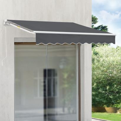 Paravan solar Bitonto 300 x 250 cm gri inchis unghi inclinare reglabil [en.casa] HausGarden Leisure