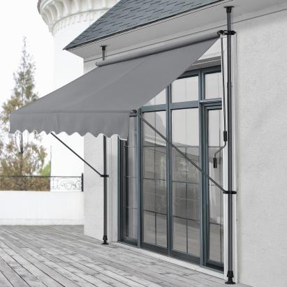 Copertina protectie solara Toronto gri medium 400 x 120 x 200-300 cm [pro.tec] HausGarden Leisure