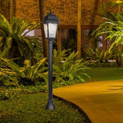 Lampadar iluminat exterior Keighley 100 cm metal plastic negru [lux.pro] HausGarden Leisure