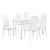 Set Bonn masa cu 6 scaune imitatie de piele alb [en.casa] HausGarden Leisure