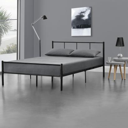 Rama metalica pat Duna 200 x 140 cm negru [en.casa] HausGarden Leisure