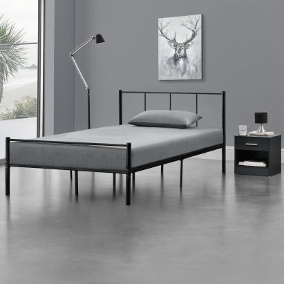 Rama metalica pat Duna 200 x 120 cm negru [en.casa] HausGarden Leisure