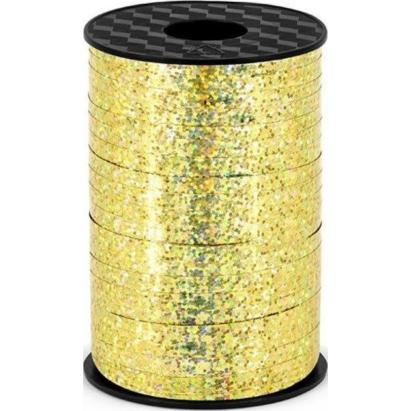 Rola panglica decorativa auriu holografic lungime 225m, latime 5mm StarHome GiftGalaxy