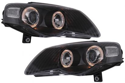 Faruri VW Passat B6 3C (03.2005-2010) Angel Eyes Negru Performance AutoTuning