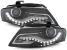 Faruri LED DRL Audi A4 B8 8K (04.2008-2011) cu Lumini de zi Integrate Negru Performance AutoTuning
