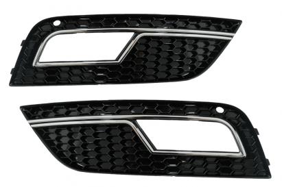 Grile Laterale Bara Fata Audi A4 B8 Facelift (2012-2015) RS4 Design Negru & Chrome Performance AutoTuning