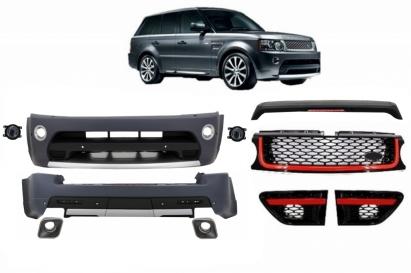 Pachet Exterior cu Grila Centrala Rosu Negru Land Range Rover Sport L320 Facelift (2009-2013) Autobiography Design Performance AutoTuning