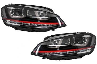 Faruri 3D LED VW Golf 7 VII (2012-2017) R20 GTI Design Semnal Dinamic LED Performance AutoTuning
