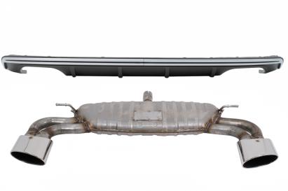 Ansamblu Difuzor Bara Spate Audi A3 8V Sportback (2012-2015) S3 Design cu Sistem de evacuare S3 Design Performance AutoTuning