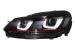 Faruri LED VW Golf 6 VI (2008-2012) Golf 7 U Design With Red Strip GTI Semnal LED Dinamic Performance AutoTuning