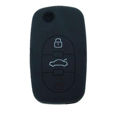 Husa Cheie Audi A6 3 Butoane Silicon Neagra Model Vechi AutoProtect KeyCars