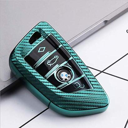 Husa Cheie Smartkey BMW 3/4 Butoane Seria G Verde TPU+PC Carbon AutoProtect KeyCars