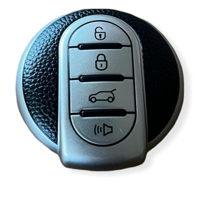 Husa Cheie Mini, smartkey 4 butoane, Gri cu aspect de piele, TPU AutoProtect KeyCars