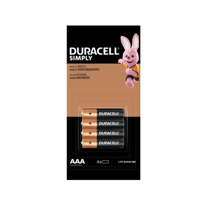 Set 4 baterii alcaline, Duracell, AAA (R3), 1.5 V AutoProtect KeyCars