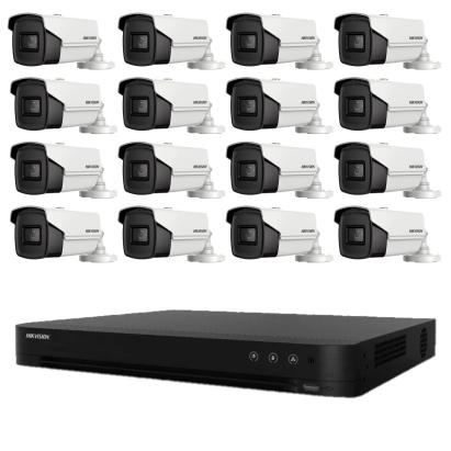 Sistem de supraveghere basic 16 Camere Hikvision 4 in 1, 8MP, lentila 3.6mm, IR 80m, DVR 16 canale 4K SafetyGuard Surveillance