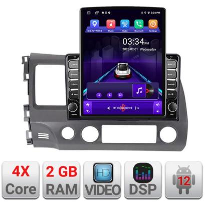 Navigatie dedicata Honda Civic 2005-2011 K-044 ecran tip TESLA 9.7" cu Android Radio Bluetooth Internet GPS WIFI 2+32 DSP Quad Core CarStore Technology