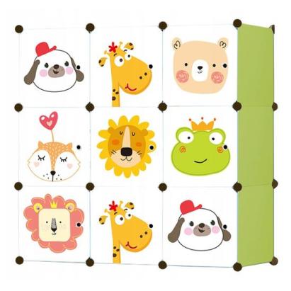 Dulap modular pentru copii, Mufart, plastic, 9 compartimente, alb si verde, 110x37x110 cm GartenVIP DiyLine
