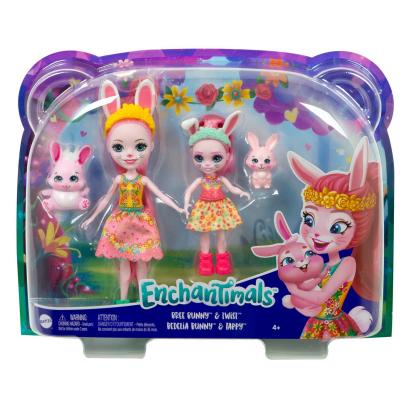 ENCHANTIMALS SET PAPUSI SURORI SI ANIMALUTELE LOR  BREE BUNNY SI TWIST SI BEDELIA BUNNY SI TAPPY SuperHeroes ToysZone