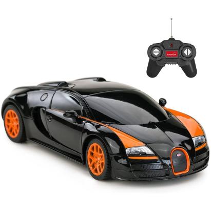 MASINA CU TELECOMANDA BUGATTI GRAND SPORT VITESSE NEGRU CU SCARA 1 LA 18 SuperHeroes ToysZone