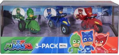 EROI IN PIJAMALE SET 3 MOTOCICLETE CU FIGURINA SCARA 1:64 SuperHeroes ToysZone