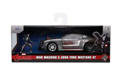 JADA MARVEL MASINUTA METALICA FORD MUSTANG SCARA 1:32 SI FIGURINA METALICA WAR MACHINE SuperHeroes ToysZone