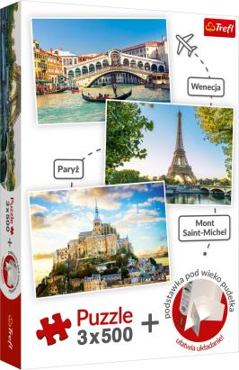 SET PUZZLE TREFL 3 X 500 VENETIA PARIS MONT SAINT-MICHEL SuperHeroes ToysZone