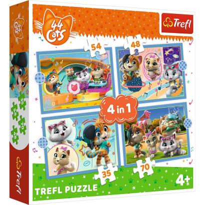 PUZZLE TREFL 44 CATS 4IN1 ECHIPA PISICILOR SuperHeroes ToysZone