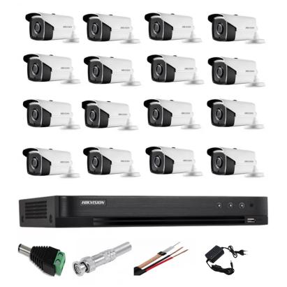 Sistem Supraveghere profesional Hikvision 16 Camere 5MP Turbo HD IR 40m SafetyGuard Surveillance
