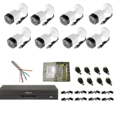 Sistem supraveghere complet 8 camere FULL HD exterior 2MP lentila fixa 3.6MM, IR 20m, DVR 8 canale, accesorii SafetyGuard Surveillance