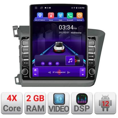 Navigatie dedicata Honda Civic Sedan K-132 ecran tip TESLA 9.7" cu Android Radio Bluetooth Internet GPS WIFI 2+32 DSP Quad Core CarStore Technology