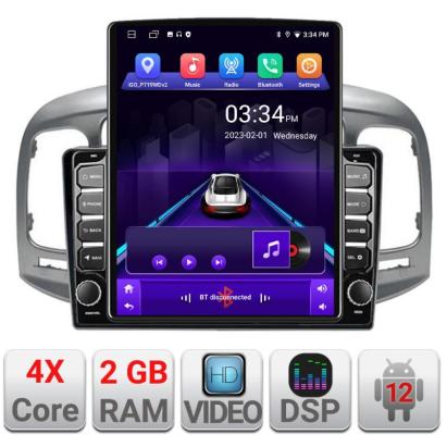 Navigatie dedicata Hyundai Accent 2006-2012 K-Accent ecran tip TESLA 9.7" cu Android Radio Bluetooth Internet GPS WIFI 2+32 DSP Quad Core CarStore Technology