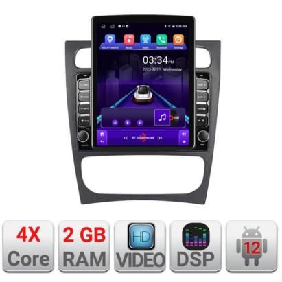 Navigatie dedicata Mercedes C W203 2000-2004 K-clk ecran tip TESLA 9.7" cu Android Radio Bluetooth Internet GPS WIFI 2+32 DSP Quad Core CarStore Technology