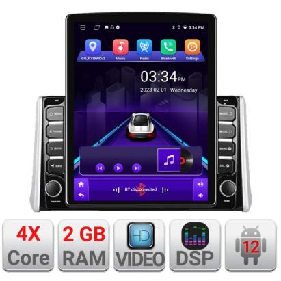 Navigatie dedicata Toyota Rav4 2018- K-RAV4 ecran tip TESLA 9.7" cu Android Radio Bluetooth Internet GPS WIFI 2+32 DSP Quad Core CarStore Technology