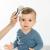 Set perie si pieptene ingrijire bebelusi, cu par natural de capra, alb cu gri, BabyCare Hair, Reer 81070 Children SafetyCare