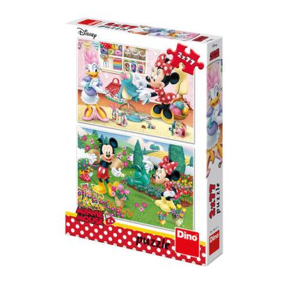 Puzzle 2 in 1 - Minnie la treaba (2 x 77 piese) PlayLearn Toys