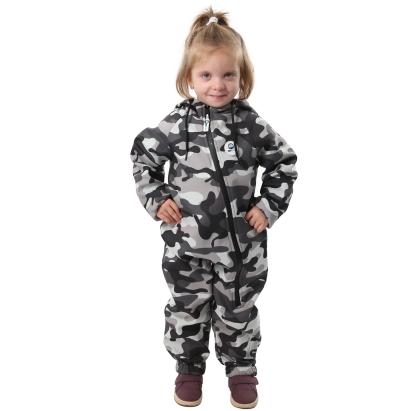 Salopeta impermeabila pentru copii Kidscare, cu protectie la vant si apa cu imprimeu Camuflaj - marime 98 for Your BabyKids