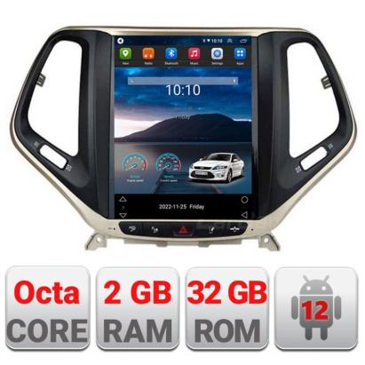 Navigatie dedicata tip Tesla Jeep Cherokee 2016-2020 radio gps internet 8Core 4G carplay android auto 2+32 kit-tesla-cherokee17+EDT-E320 CarStore Technology