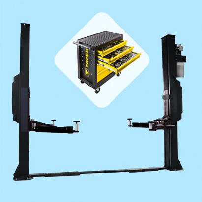 Elevator 2 coloane electrohidraulic 4 T asimetric UTD-P19 HardWork ToolsRange