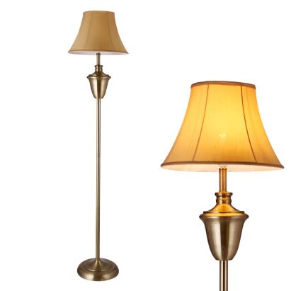 Lampa de Podea Madrid, Stil Retro, Cupru Slefuit, Dulie 1x E27, Culoare Bej/Maro