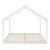 Pat copii Dudu D, en.casa, 200 x 180 cm, lemn de brad, alb mat lacuit, forma casuta HausGarden Leisure