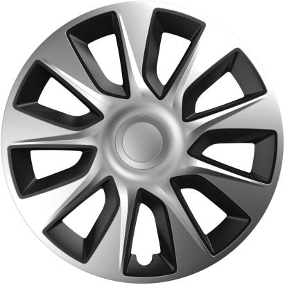 Set capace roti auto Cridem Stratos 4buc - Argintiu/Negru - 16'' Garage AutoRide