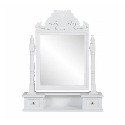 Masă de machiaj cu oglindă mobilă dreptunghiulară, MDF  GartenMobel Dekor